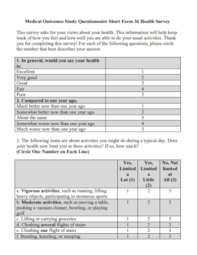 survey questionnaire form