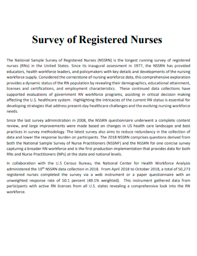survey of registered nurses