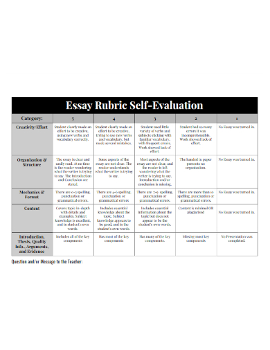 teacher self evaluation essay