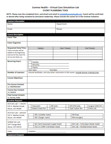 virtual event planning form