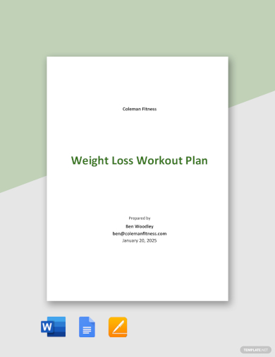 weight loss workout plan template