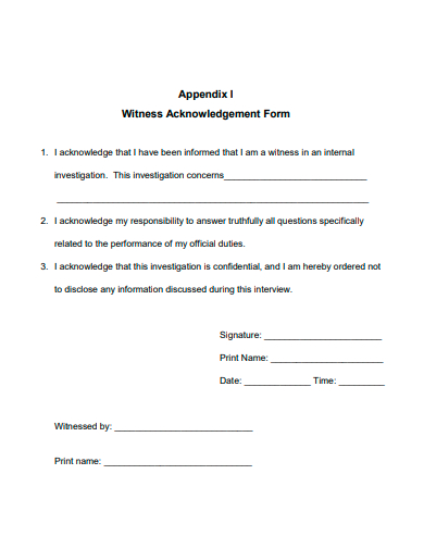 witness acknowledgement form template1