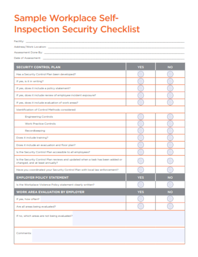 workplace security checklist