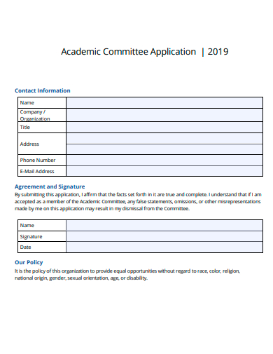 academic committee application template