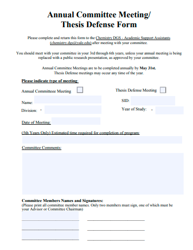 annual committee meeting thesis defense form template