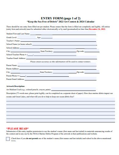 basic entry form template