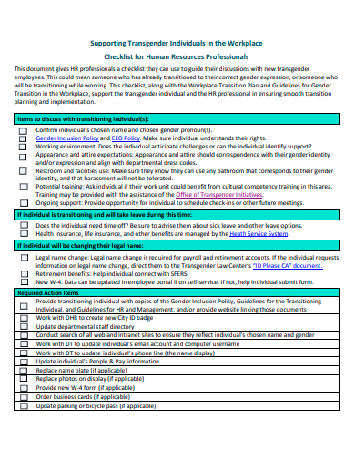basic individual checklist template