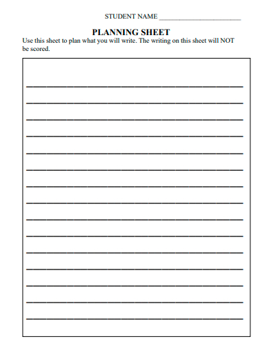 basic planning sheet template