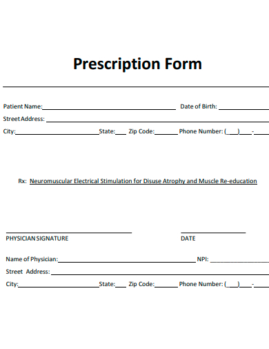 basic prescription form template