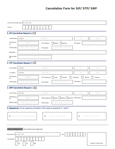cancellation form template