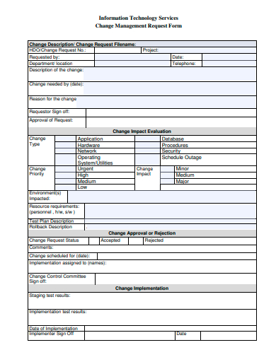 change management request form template