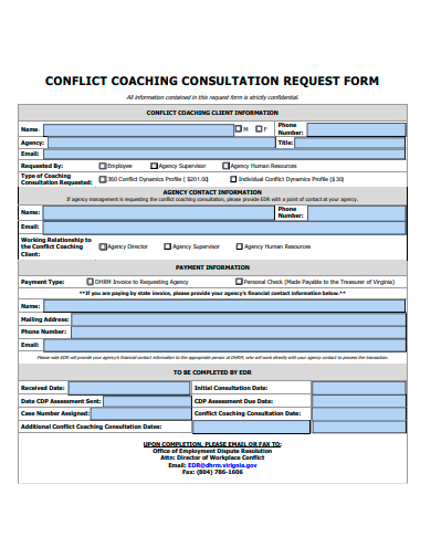 coaching consultation request form template