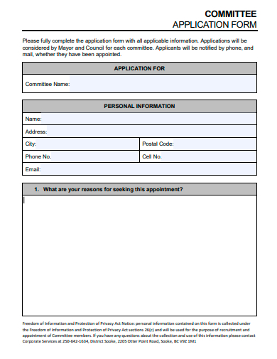 committee application form template1