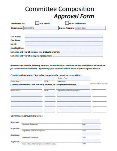 committee composition approval form template