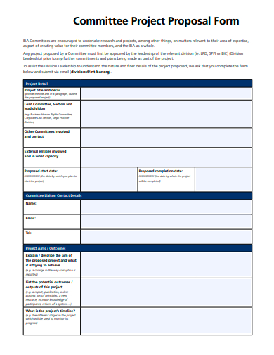 committee project proposal form template