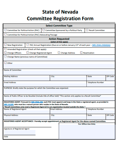 committee registration form template