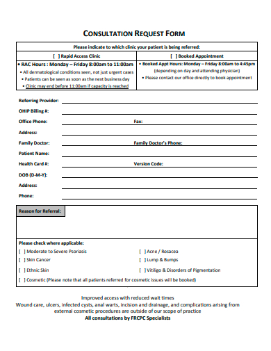 consultation request form example