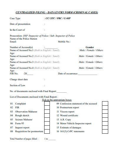 data entry form template