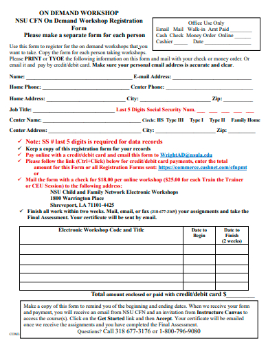 demand workshop registration form template