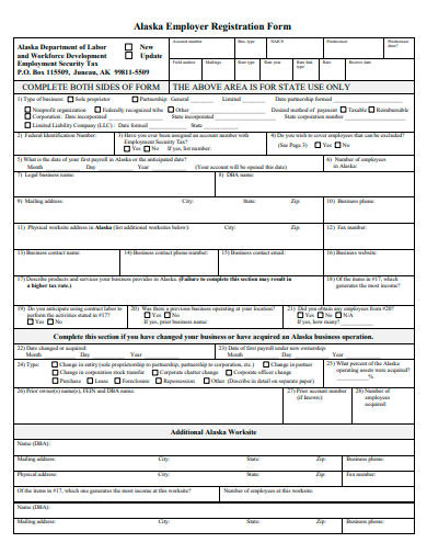employer registration form template