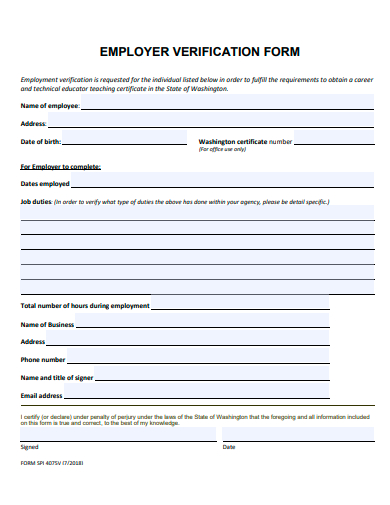 FREE 33 Employer Form Samples In PDF MS Word