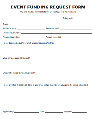 event funding request form template