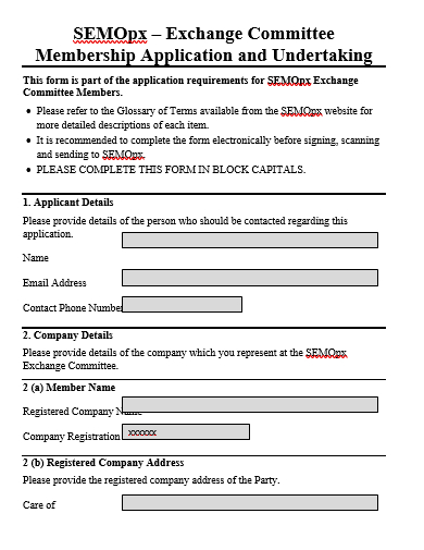 exchange committee membership application template