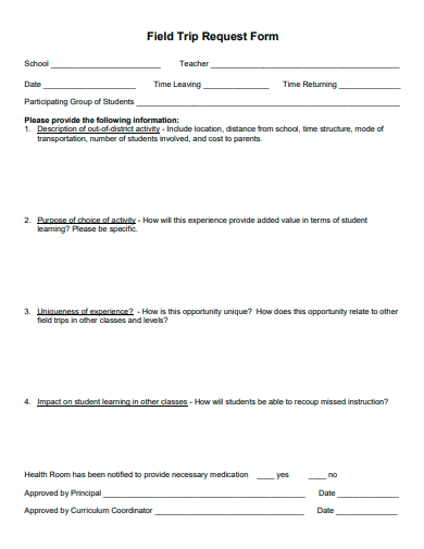 field trip request form template
