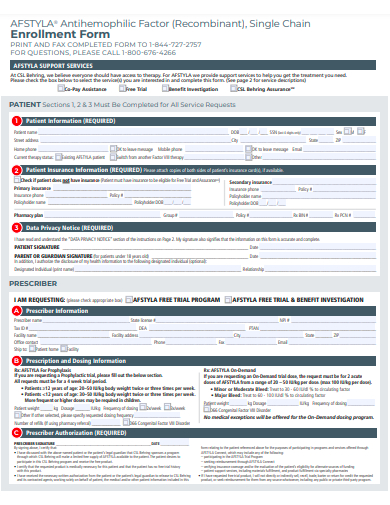 formal enrollment worksheet template