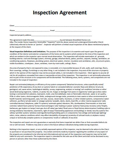 formal inspection agreement template