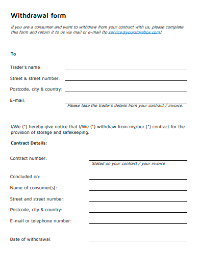 formal withdrawal form template
