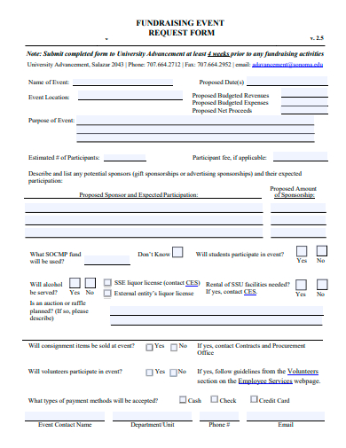 fundraising event request form template