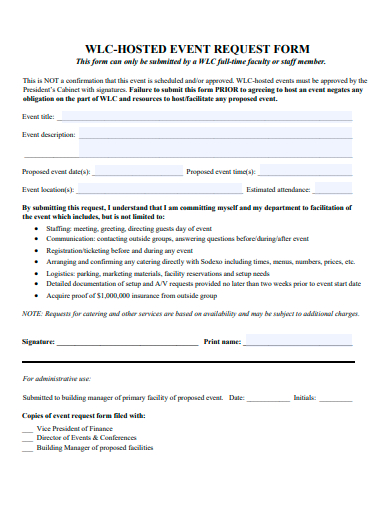 hosted event request form template