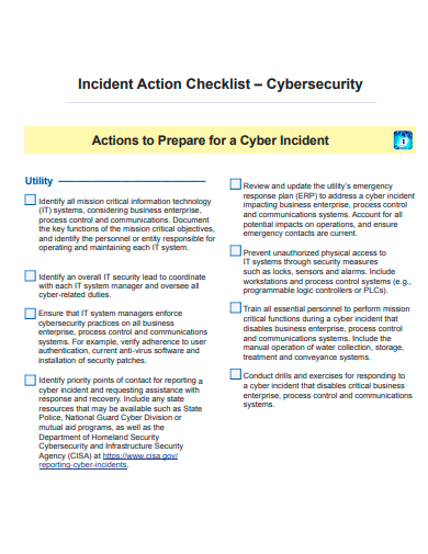 incident action checklist template
