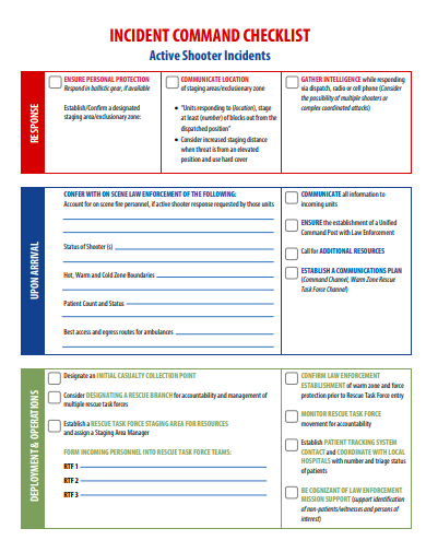 incident command checklist template