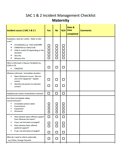 incident management checklist template