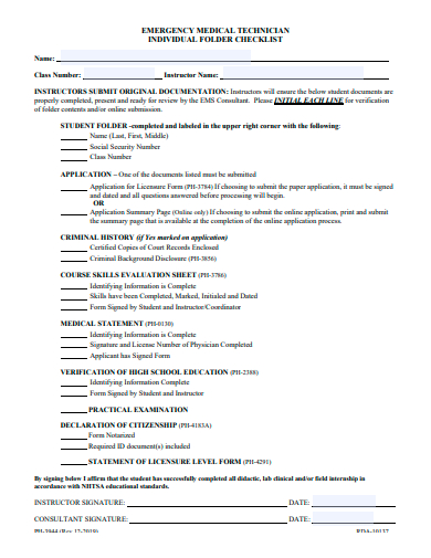 individual folder checklist template