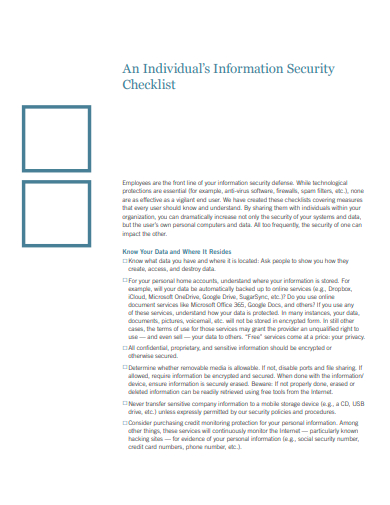 individual information security checklist template