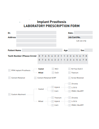 laboratory prescription form template