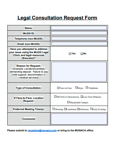 legal consultation request form template