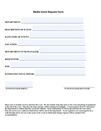 media event request form template
