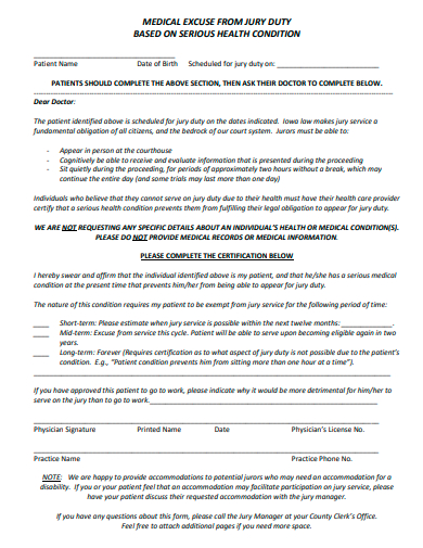 medical excuse form template