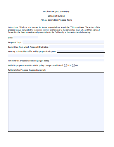 official committee proposal form template