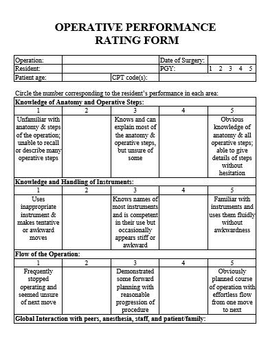 operative performance rating form template