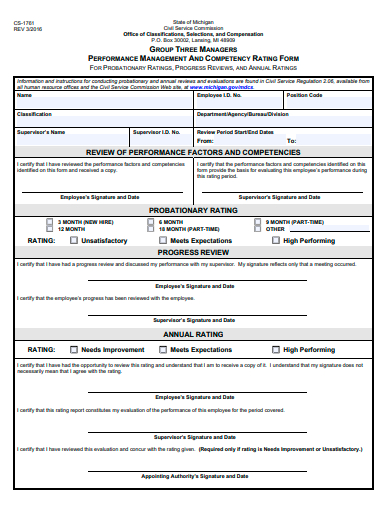 performance management and competency rating form template1