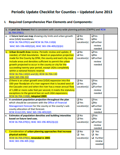 periodic update checklist template