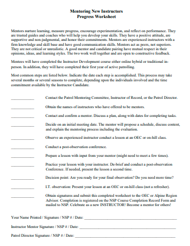 progress worksheet in pdf