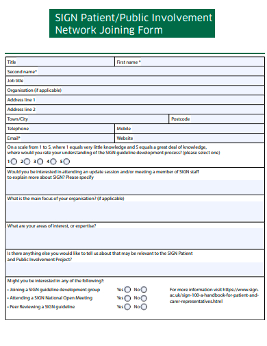 public involvement network joining form template