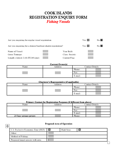 registration enquiry form template