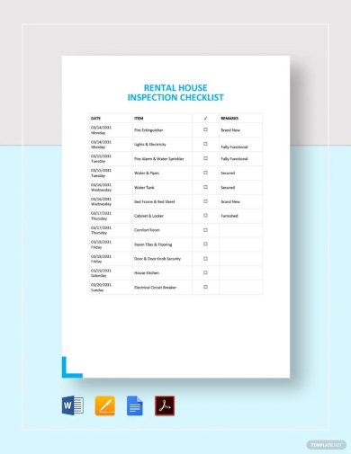 rental house inspection checklist template